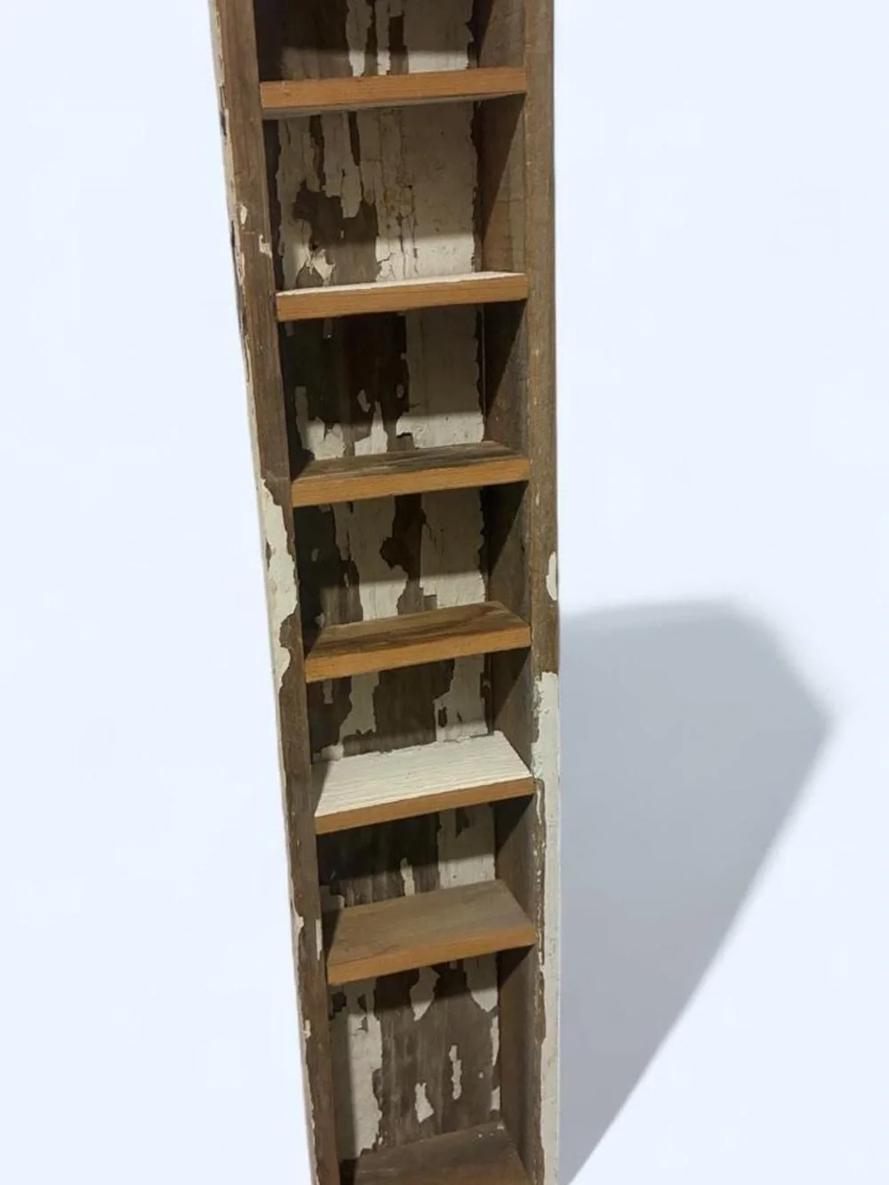 Rustic Brown and White Wooden FreeStanding Shelf - FarmHouse Decor